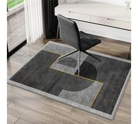 Highdi Tapis Chaise de Bureau Insonorisation, Tapis Chaise Gaming Antidérapant Facile à Nettoyer Géométrie Grise, Protection de Sols Durs, Bois de Sol, Carrelage pour Bureau (Gris Foncé,120x160cm)