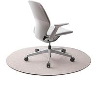 Highdi Tapis Chaise de Bureau, Ronde Tapis Chaise Gaming Antidérapant Facile à Nettoyer, Couleur Unie Protection de Sols Durs, Bois de Sol, Carrelage pour Bureau (Beige,Diamètre 90cm)