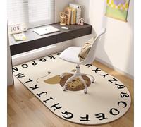 Highdi Tapis Chaise de Bureau, Semi-Circulaire Tapis Chaise Gaming Antidérapant, Épaissi Protection de Sols Durs pour Bureau, Bois de Sol, Carrelage (Lion,120x180cm)