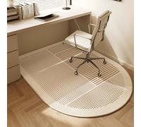 Highdi Tapis Chaise de Bureau, Semi-Circulaire Tapis Chaise Gaming Antidérapant Facile à Nettoyer, Protection de Sols Durs, Bois de Sol, Carrelage pour Bureau (Beige D,120x150cm)