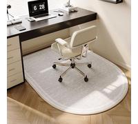 Highdi Tapis Chaise de Bureau, Semi-Circulaire Tapis Chaise Gaming Antidérapant Facile à Nettoyer, Protection de Sols Durs, Bois de Sol, Carrelage pour Bureau (Gris Clair,90x150cm)