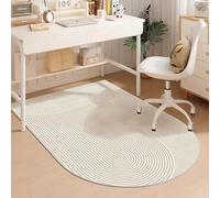 Highdi Tapis Chaise de Bureau, Semi-Circulaire Tapis Chaise Gaming Antidérapant Facile à Nettoyer, Protection de Sols Durs, Bois de Sol, Carrelage pour Bureau (Courbe Camel,100x150cm)