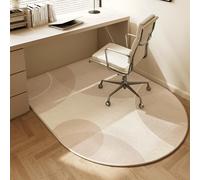 Highdi Tapis Chaise de Bureau, Semi-Circulaire Tapis Chaise Gaming Antidérapant Facile à Nettoyer, Protection de Sols Durs, Bois de Sol, Carrelage pour Bureau (Beige E,100x140cm)