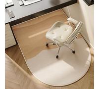 Highdi Tapis Chaise de Bureau, Semi-Circulaire Tapis Chaise Gaming Antidérapant Facile à Nettoyer, Protection de Sols Durs, Bois de Sol, Carrelage pour Bureau (Beige Camel,100x120cm)