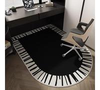 Highdi Tapis Chaise de Bureau, Semi-Circulaire Tapis Chaise Gaming Antidérapant Facile à Nettoyer, Protection de Sols Durs, Bois de Sol, Carrelage pour Bureau (Noir 2,80x120cm)