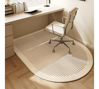 Highdi Tapis Chaise de Bureau, Semi-Circulaire Tapis Chaise Gaming Antidérapant Facile à Nettoyer, Protection de Sols Durs, Bois de Sol, Carrelage pour Bureau (Beige C,120x150cm)