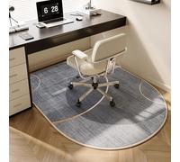 Highdi Tapis Chaise de Bureau, Semi-Circulaire Tapis Chaise Gaming Antidérapant Facile à Nettoyer, Protection de Sols Durs, Bois de Sol, Carrelage pour Bureau (Gris foncé,100x120cm)