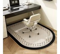 Highdi Tapis Chaise de Bureau Style Européen Simple, Tapis Chaise Gaming Antidérapant, Protection de Sols Durs Facile à Nettoyer, Bois de Sol, Carrelage pour Bureau (Noir Blanc,50x160cm)