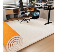 Highdi Tapis Chaise de Bureau, Tapis Chaise Gaming Antidérapant Facile à Nettoyer, Dessous en TPE, Protection de Sols Durs, Bois de Sol, Carrelage pour Bureau (Beige,120x120cm)