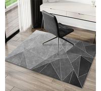 Highdi Tapis Chaise de Bureau, Tapis Chaise Gaming Antidérapant Facile à Nettoyer, Géométrie Protection de Sols Durs, Bois de Sol, Carrelage pour Bureau Salle de Jeux (Gris,100x120cm)
