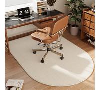 Highdi Tapis Chaise de Bureau, Tapis Chaise Gaming Antidérapant Facile à Nettoyer, Lin Protection de Sols Durs, Bois de Sol, Carrelage pour Bureau Salle de Jeux (Beige,80x120cm)