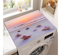 Highdi Tapis de Protection pour Machine à Laver et Sèche-Linge, Tapis en Diatomée Antidérapant Dessus Lave-Linge, Housse de Protection Résistant à la Chaleur (Coquillage 5,40x50cm)
