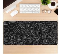 Highdi Tapis de Souris Grand, Desk Mat Modèle 3D Tapis de Souris Gaming avec Caoutchouc Antidérapant Tapis de Souris de Jeu Extended Tapis de Clavier PC Office (Courbe Noire,400 * 900 * 2MM)