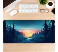 Highdi Tapis de Souris Grand, Desk Mat Modèle 3D Tapis de Souris Gaming avec Caoutchouc Antidérapant Tapis de Souris de Jeu Extended Tapis de Clavier PC Office (400 * 900 * 3MM,rivière)