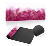 Highdi Tapis de Souris Grand XXL/XL Tapis de Souris Gamer Tapis de Souris Gaming avec Caoutchouc Antidérapant Tapis de Souris de Jeu Extended Tapis de Clavier PC, 3D Plante (300x700x3mm,Rose)