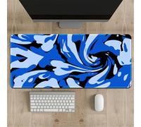 Highdi Tapis de Souris Grand XXL/XL Tapis de Souris Gamer Tapis de Souris Gaming avec Caoutchouc Antidérapant Tapis de Souris de Jeu Extended Tapis de Clavier PC, 3D Graffiti (400x800x3mm,Bleu)