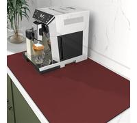 Highdi Tapis Égouttoir Vaisselle Absorbant, 2,5 mm d'épaisseur Tapis de Machine à Café Séchage Rapide, Tapis Évier Cuisine, Tapis de Séchage Vaisselle Antidérapant (40x60cm,rouge)