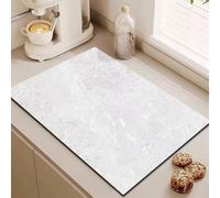 Highdi Tapis Égouttoir Vaisselle Absorbant, 2,5 mm d'épaisseur Tapis de Machine à Café Séchage Rapide, Tapis Évier Cuisine, Tapis de Séchage Vaisselle Antidérapant (30x40cm,Marbre élégant 3)