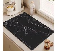 Highdi Tapis Égouttoir Vaisselle Absorbant, 2,5 mm d'épaisseur Tapis de Machine à Café Séchage Rapide, Tapis Évier Cuisine, Tapis de Séchage Vaisselle Antidérapant (30x40cm,Marbre élégant 6)