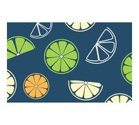 Highdi Tapis Égouttoir Vaisselle Absorbant, Tapis de Machine à Café Séchage Rapide, Tapis Évier Cuisine, Tapis de Séchage Vaisselle Antidérapant pour Bar à Café (40x50cm,citron bleu marine)