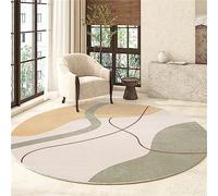 Highdi Tapis Rond Salon, Moderne Ligne Minimaliste Tapis de Sol Décoration Antidérapant pour Salon Chambre Cuisine Balcon Terrasse Salle à Manger Intérieur Extérieur (140cm,Moderne)