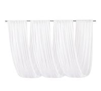 Highdi Tenture Mariage Plafond, Rideaux de Plafond Mousseline de Soie Tenture Mariage Semi Voile pour Arche de Mariage, Fête Prénatale (Blanc Pur,73x1000CM)