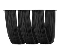 Highdi Tenture Mariage Plafond, Rideaux de Plafond Mousseline de Soie Tenture Mariage Semi Voile pour Arche de Mariage, Fête Prénatale (150 * 600cm,Noir)
