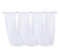 Highdi Tenture Mariage Plafond, Rideaux de Plafond Mousseline de Soie Tenture Mariage Semi Voile pour Arche de Mariage, Fête Prénatale (150 * 600cm,Blanc)