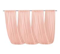 Highdi Tenture Mariage Plafond, Rideaux de Plafond Mousseline de Soie Tenture Mariage Semi Voile pour Arche de Mariage, Fête Prénatale (Rose pêche,73x1000CM)