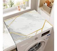 Highdi Texture de Marbre Housse de Protection pour Machine à Laver Top, Coussin de Machine à Laver Antidérapant Housse de Machine à Laver pour Machine à Laver Ou Sèche-Linge (Gris Clair,60x60cm)