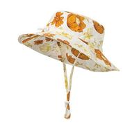 Highdi Unisexe Chapeau Bob Bébé Fille Garçon Chapeau de Soleil, Réglable Large Bord Chapeaux de Pêcheur avec Corde Réglage Protection Solaire Pliable Casquette de Plage Été (S(46-50cm),Kapok)