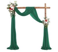 Highdi Voilage Mariage, Tenture Mariage Draperie Rideau en Tulle, Arche Mariage Tenture pour Toile de Fond Décoration, Rideaux Transparents en Mousseline de Soie -4162 (Vert foncé,75x300cm)