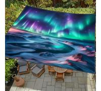 Highdi Voile d'ombrage Imperméable, Aurore 3D Rectangulaire Toile Ombrage Exterieur Protection UV Voile d'Ombrage Auvent de Terrasse pour Extérieur Jardin Pergola (Style 6,1.8x1.8m)