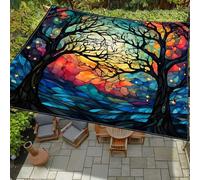 Highdi Voile d'ombrage Imperméable, Rectangulaire Toile Ombrage Exterieur Protection UV Voile d'Ombrage Auvent de Terrasse pour Extérieur Jardin Pergola, Motif Mystérieux 3D (Arbre 1,2x2m)