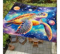 Highdi Voile d'ombrage Imperméable, Rectangulaire Toile Ombrage Exterieur Protection UV Voile d'Ombrage Auvent de Terrasse pour Extérieur Jardin Pergola, Motif Mystérieux 3D (Tortue 1,1.5x1.5m)