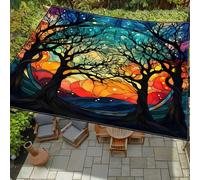 Highdi Voile d'ombrage Imperméable, Rectangulaire Toile Ombrage Exterieur Protection UV Voile d'Ombrage Auvent de Terrasse pour Extérieur Jardin Pergola, Motif Mystérieux 3D (Arbre 2,2x2.4m)