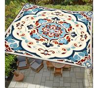 Highdi Voile d'ombrage Imperméable, Toile Ombrage Exterieur Protection UV, Voile d'Ombrage Rectangulaire Style Européen Rétro, Auvent de Terrasse Balcon Store avec Accessoires (Bleu,2,0x2,4m)