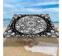 Highdi Voile d'ombrage Imperméable, Toile Ombrage Exterieur Protection UV, Voile d'Ombrage Rectangulaire Motif Mandala Mode, Auvent de Terrasse Balcon Store avec Accessoires (Noir Blanc,1,5x1,5m)