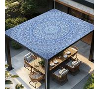 Highdi Voile d'ombrage Imperméable, Toile Ombrage Exterieur Protection UV, Voile d'Ombrage Rectangulaire Style Rétro Coloré, Auvent de Terrasse Balcon Store avec Accessoires (Bleu Foncé,2,0x2,4m)