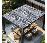 Highdi Voile d'ombrage Imperméable,Toile Ombrage Exterieur Protection UV,Voile d'Ombrage Rectangulaire Mode Moderne, Auvent de Terrasse Balcon Store avec Accessoires (Noir Blanc,2,0x2,0m)