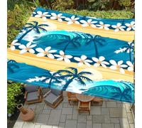 Highdi Voile d'ombrage Imperméable,Toile Ombrage Exterieur Protection UV,Voile d'Ombrage Rectangulaire Floral Tropical d'été,Auvent de Terrasse Balcon Store avec Accessoires (Floral 2,1,8x1,8m)
