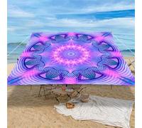 Highdi Voile d'ombrage Imperméable, Toile Ombrage Exterieur Protection UV, Voile d'Ombrage Rectangulaire Motif Mandala Mode, Auvent de Terrasse Balcon Store avec Accessoires (Violet,1,5x1,5m)