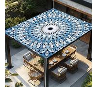 Highdi Voile d'ombrage Imperméable, Toile Ombrage Exterieur Protection UV, Voile d'Ombrage Rectangulaire Style Rétro Coloré, Auvent de Terrasse Balcon Store avec Accessoires (Bleu,1,5x1,5m)