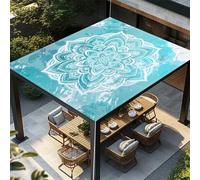 Highdi Voile d'ombrage Imperméable, Toile Ombrage Exterieur Protection UV, Voile d'Ombrage Rectangulaire Style Rétro Coloré, Auvent de Terrasse Balcon Store avec Accessoires (Bleu Aqua,2,0x2,0m)