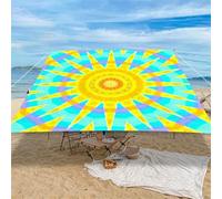 Highdi Voile d'ombrage Imperméable, Toile Ombrage Exterieur Protection UV, Voile d'Ombrage Rectangulaire Motif Mandala Mode, Auvent de Terrasse Balcon Store avec Accessoires (Jaune,1,5x1,5m)