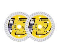 HIGHDRIL 75mm Disque Diamant - 2 pièces 75mm x 10mm Lames de Scie Circulaire pour Béton Porcelaine Céramique Brique Granite pour Bosch GWS 10.8-76 (Lame Turbo)