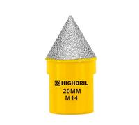 HIGHDRIL Coupe-doigts Diamantés - 20 mm Mèche à Chanfrein Diamantée Filetage M14, pour agrandir et Découper les Trous Existants Dans la Porcelaine, la Céramique, le Marbre et le Granit