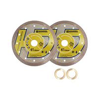 HIGHDRIL Disque a Tronconner Diamantés - 2pces Ø 150MM Lame de Scie Diamantée pour Carrelage, Céramique, Porcelaine, Terre cuite, Granit, Marbre, Pierre dure avec rondelle 22,23-15,875MM