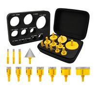 HIGHDRIL Foret Diamant Kit 11pcs(6/8/10/20/25/28/32/35/45/65mm Mèches Diamantées+50mm Mèches de Chanfrein) Scie Cloche pour Carrelage Céramique Porcelaine Marbre Granit
