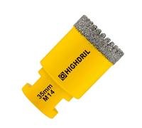 HIGHDRIL Foret Diamanté - 35MM M14 Scie Cloche Diamantée pour Porcelaine Carrelage Céramique Marbre Granit Quartz Pierre Maçonnerie Trépan Diamant Foret